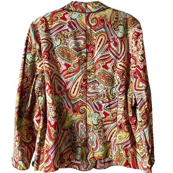 COLDWATER CREEK | Paisley Print Colorful Blazer Size XL - Picture 2 of 7